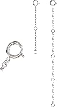 Aeon Sterling Silver Necklace 2 and 3 pc Necklace Extenders. 1,2, & 4 and 2 & 4 inch Extenders | Adjustable 925 Silver Chain Extensions for Necklaces, Bracelets, Anklets