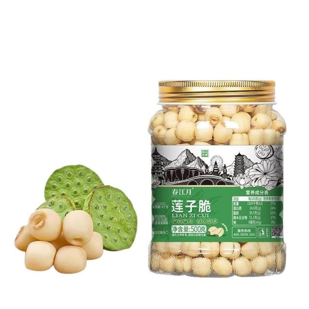 Semillas de loto crujientes (500 g): bocadillos semillas, deshidratados y listos for comer