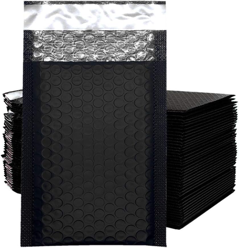 Bubble Mailers 3.5X5.9 Inch 50 Pack Small Padded Envelopes Poly Thicken Padded Self Seal Envelopes Bags(Black)