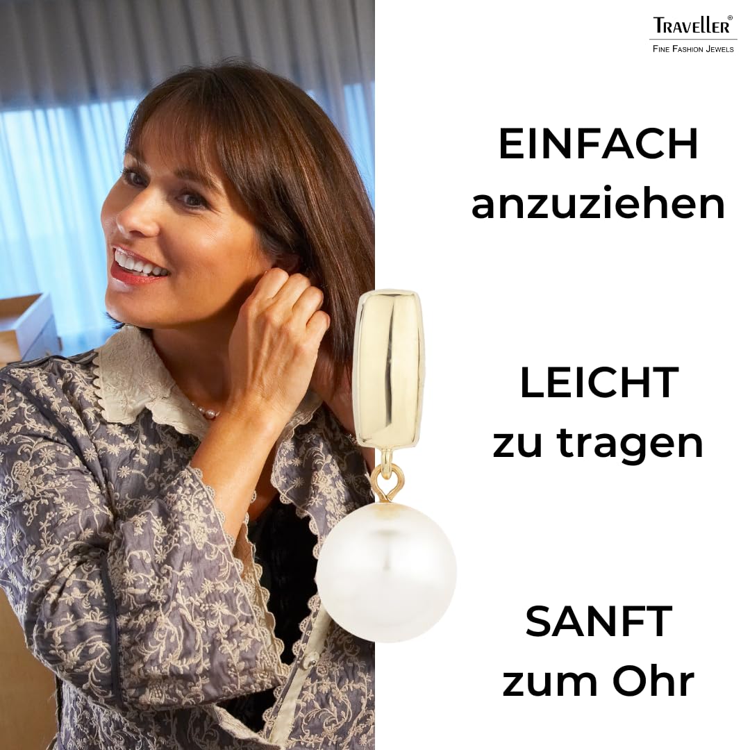 Traveller Ohrclip Hänger - Damen - 12mm Perle