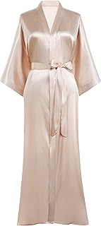 Satin Kimono Robe Women Long Silky Kimono Bathrobe Sleepwear Wedding Bridesmaid Robe