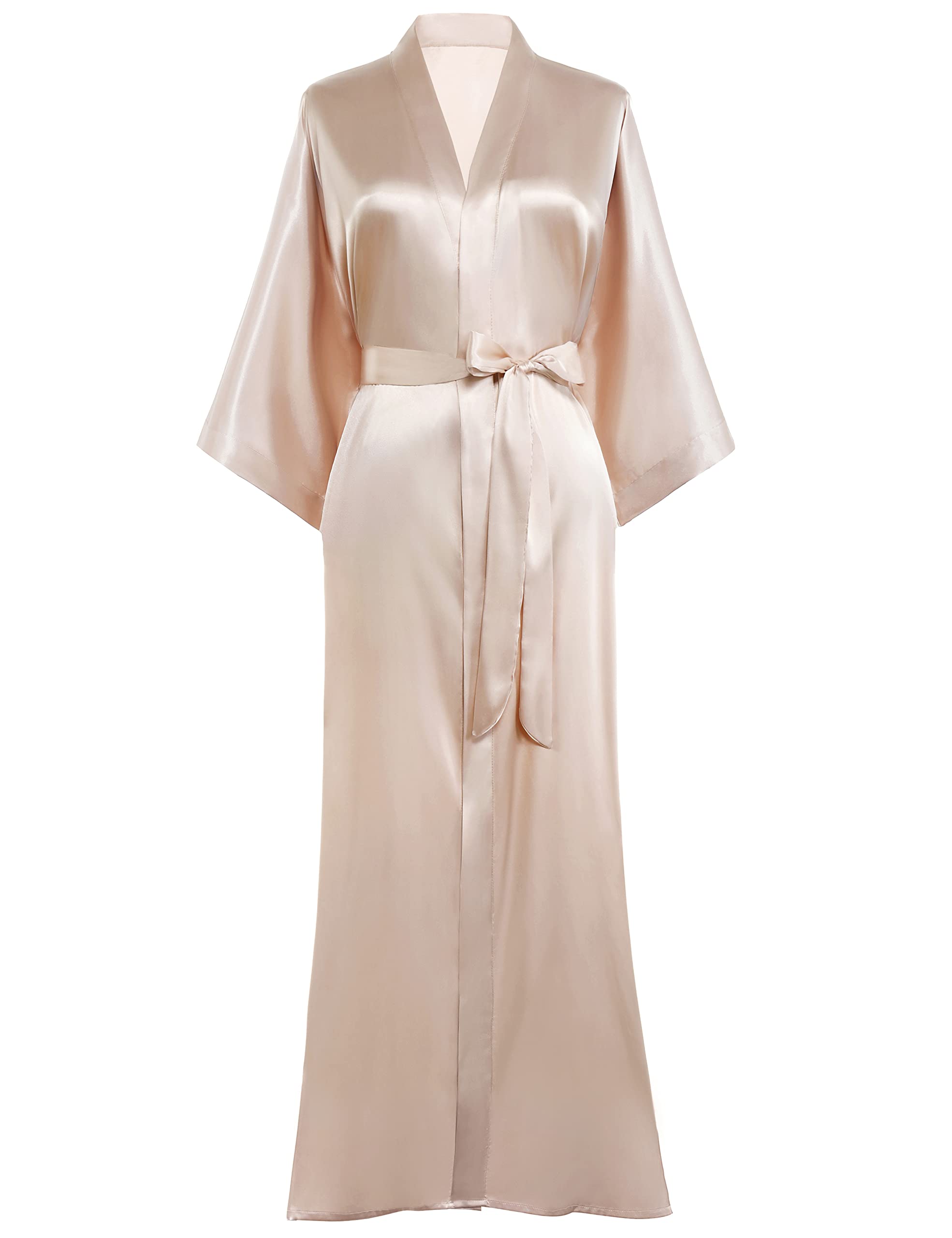Satin Kimono Robe Women Long Silky Kimono Bathrobe Sleepwear Wedding Bridesmaid Robe