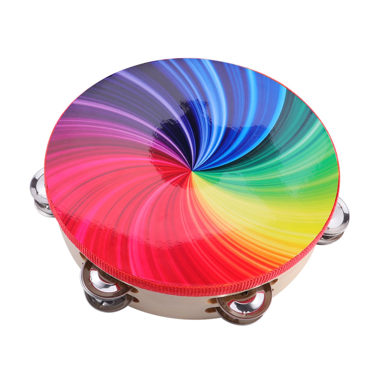 BESPORTBLE Tambourine for Church 8 Inch Hand Tambourine Drum Double Row Percussion