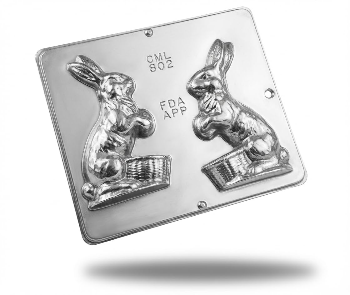 6" Bunny with Basket Assembly Chocolate Candy Mold Easter 802