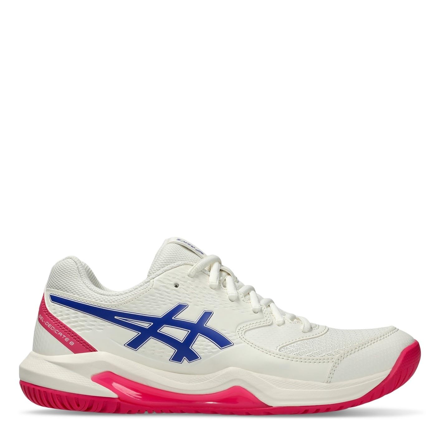 ASICS Women's Gel-Dedicate 8 Sneaker, Cream Darl Cobalt, 9 UK