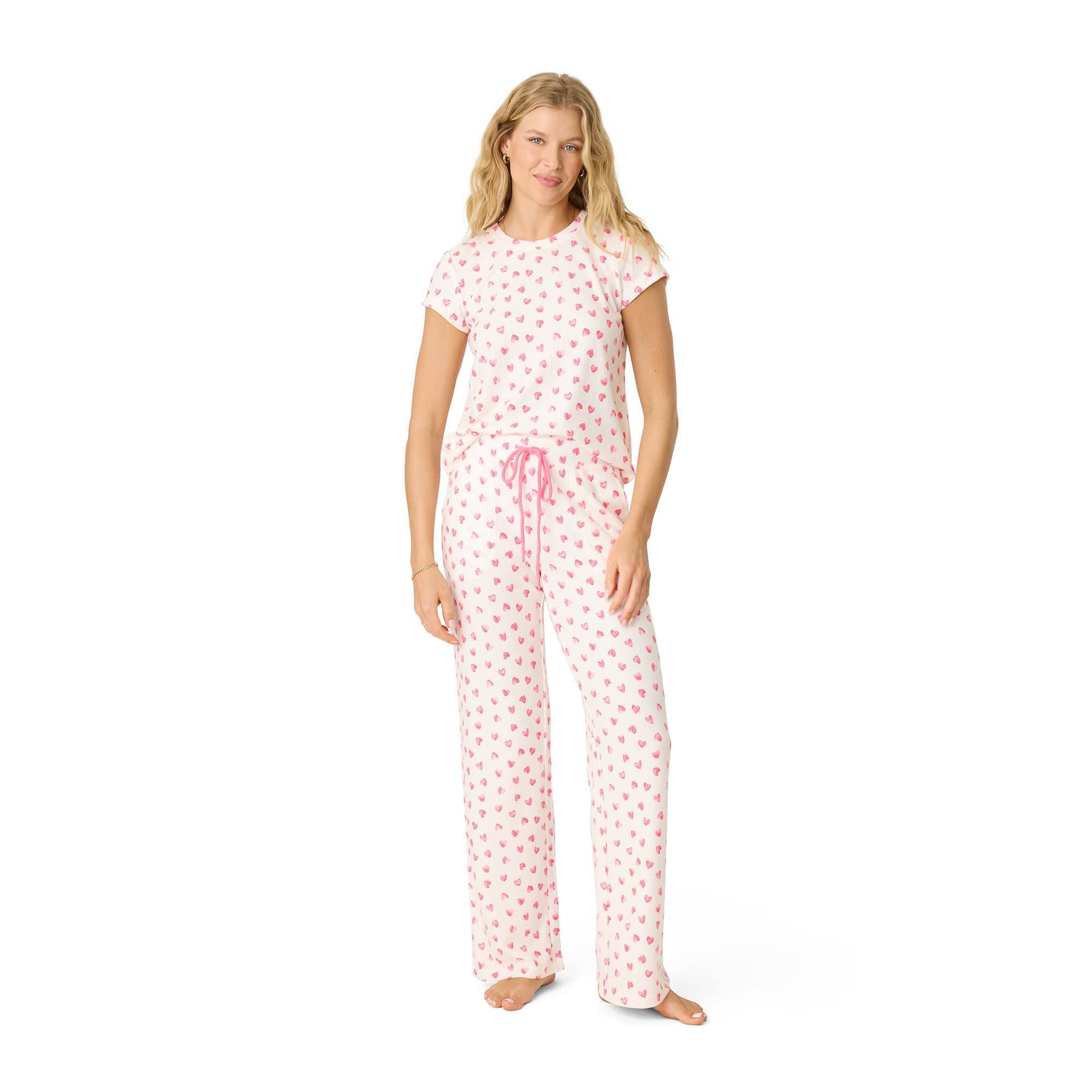 PJ Salvage womens [Amazon Exclusive] Airy Waffle Pajama 2-piece Pj Set