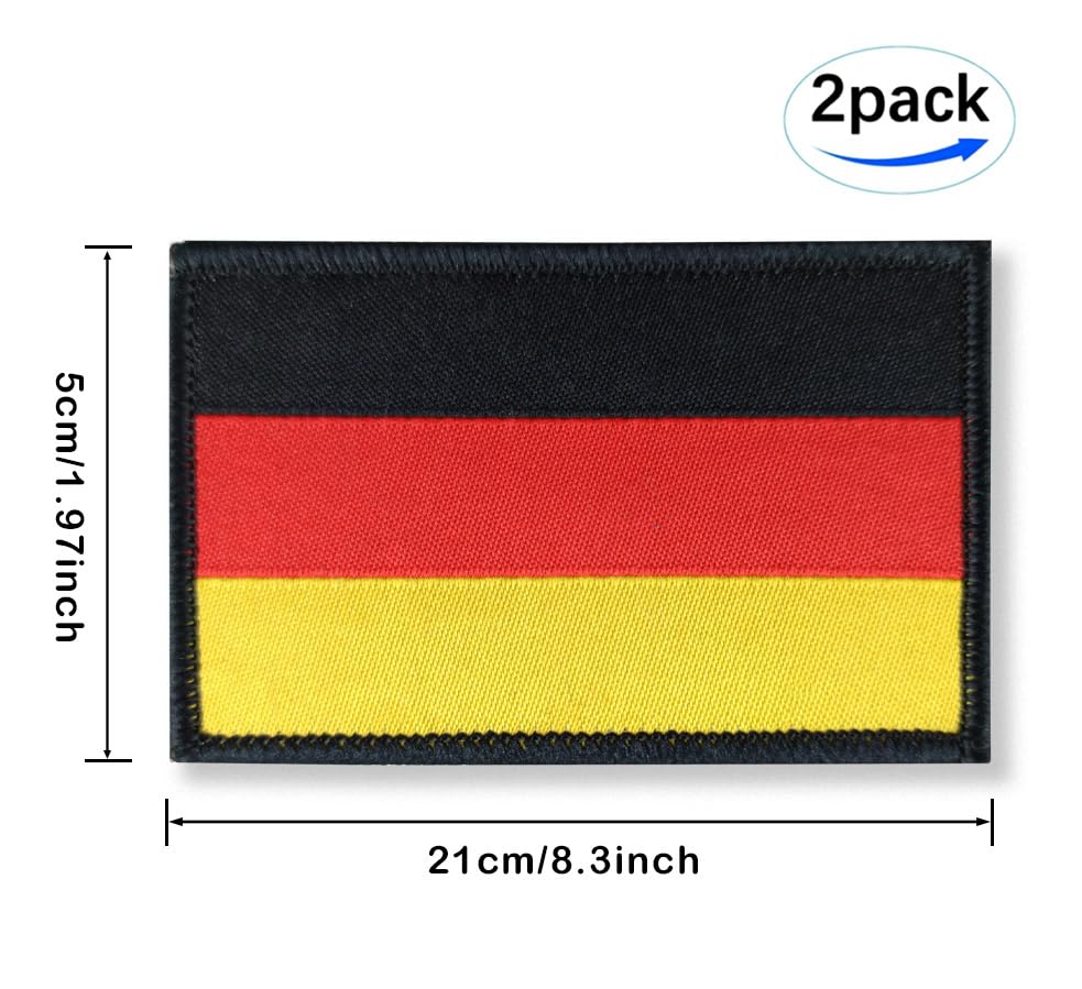 Parches Tácticos Bandera Alemana Colección Parches 3D De La Bandera De Alemania 2 Unidades Con Gancho Para Colgar J 999710