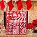 Juegoal Red Advent Calendar with 24 Drawers Countdown to Christmas, Refillable Wooden Advent, Christmas Gift for Children, 15 Inches Tall