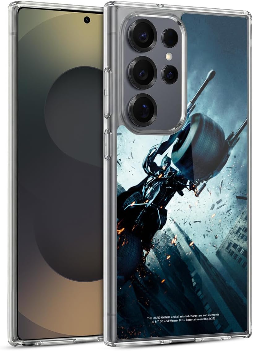 Head Case Designs Officially Licensed The Dark Knight Batman Batpod Key Art Gel Case [Military Grade Protection] Compatible with Samsung Galaxy S25 Ultra and Compatible with MagSafe
