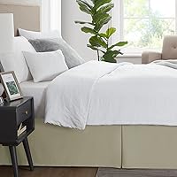 Vista 66 de Nestl - Falda plisada de cama de fácil ajuste, con caída a medida de 14 pulgadas, microfibra suave de doble cepillado, con calidad de hotel