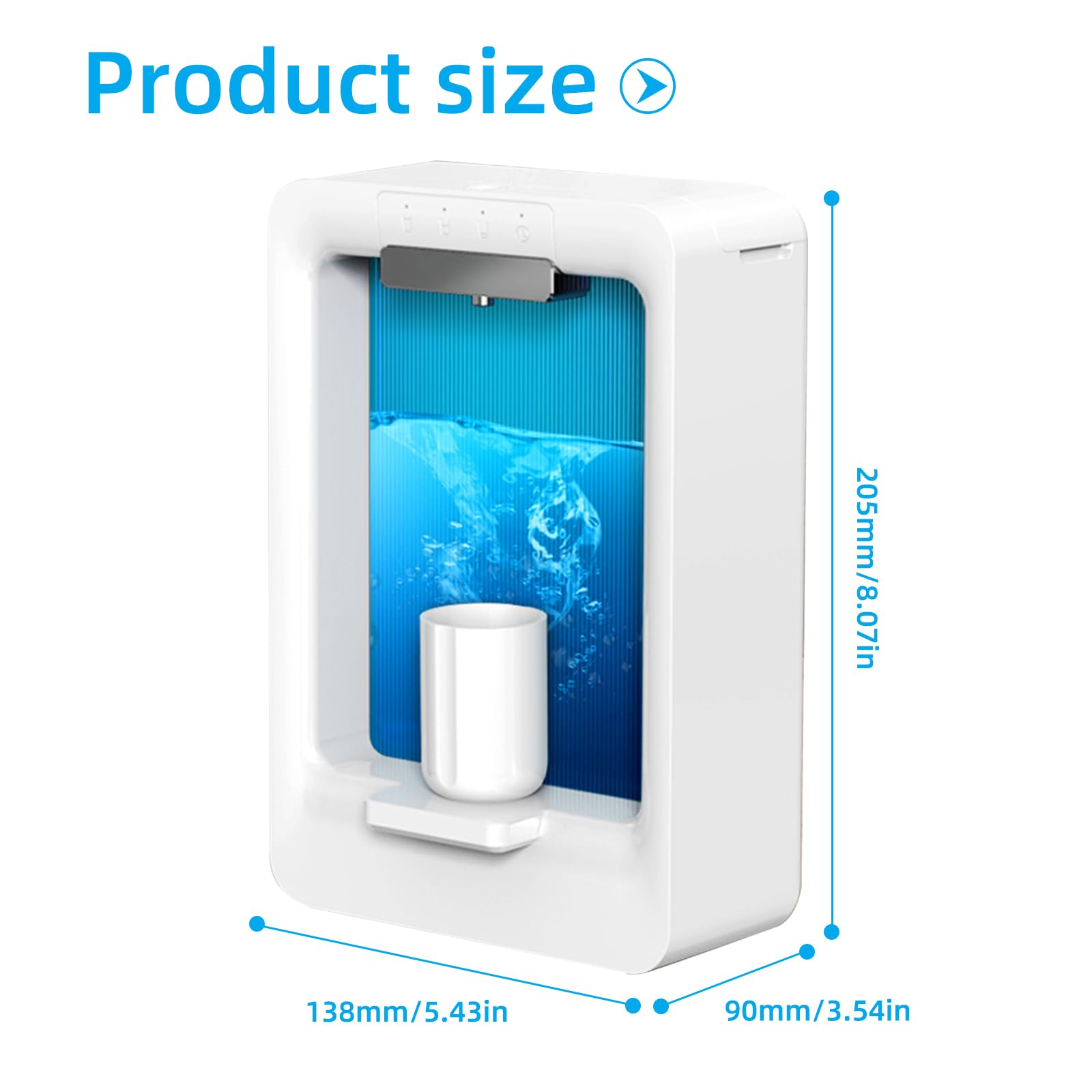 Dispenser Collutorio Automatico Senza Contatto - 540ml, Con 2 Tazze Magnetiche - Foto 7