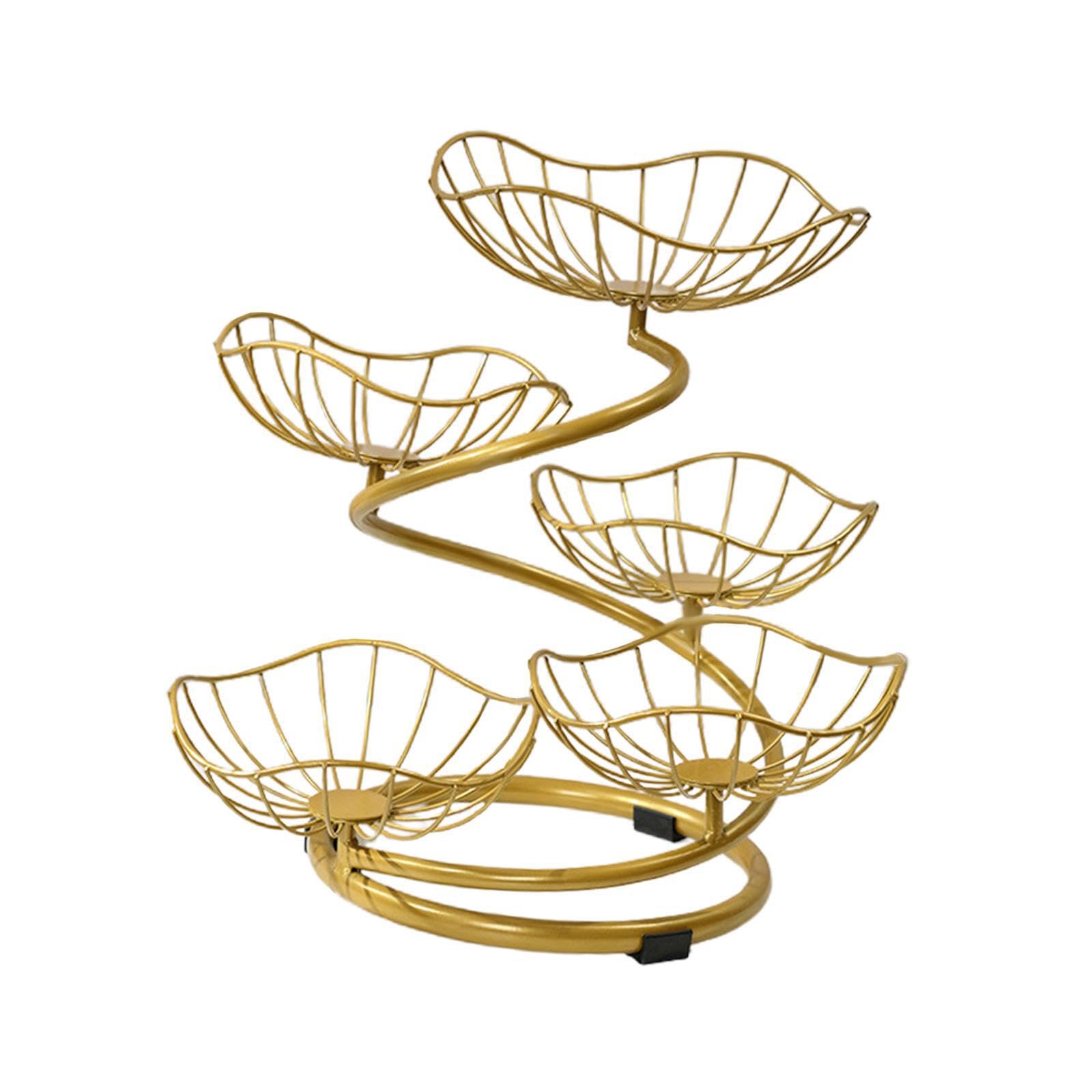 Zanthicia Gold Breathable Metal Wire Fruit Basket Modern 5 Basket
