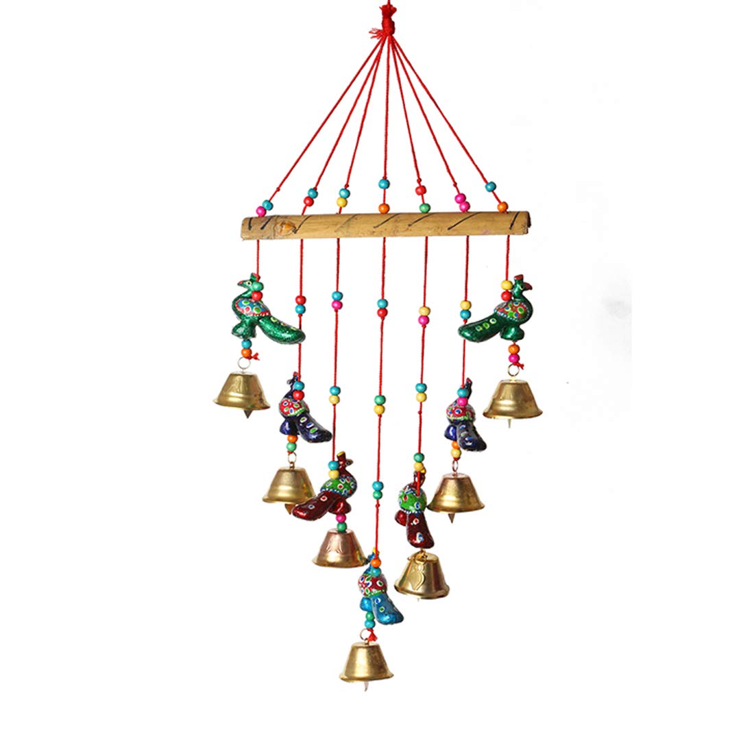 Colorful Peacock Windchaims Windchimes Jhoomar hanging for Home Door, Wall, Temple, Bedroom , Decorative Accessories for Party, decor , Wedding, Festivities Gift Size:- 20 Inch