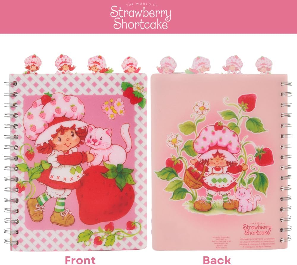 Strawberry Shortcake Tab Journal Notebook, Spiral Bound, 96 Lined Pages, 8 x 7 inches, Pink - Image 8