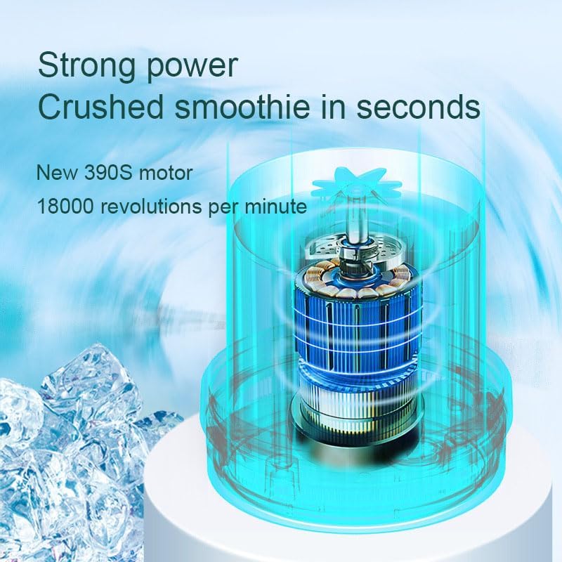 Miniatura 3 de Licuadora portátil grande, licuadora portátil inalámbrica personal de 42 onzas, recargable para batidos y batidos, frutas y verduras (verde)