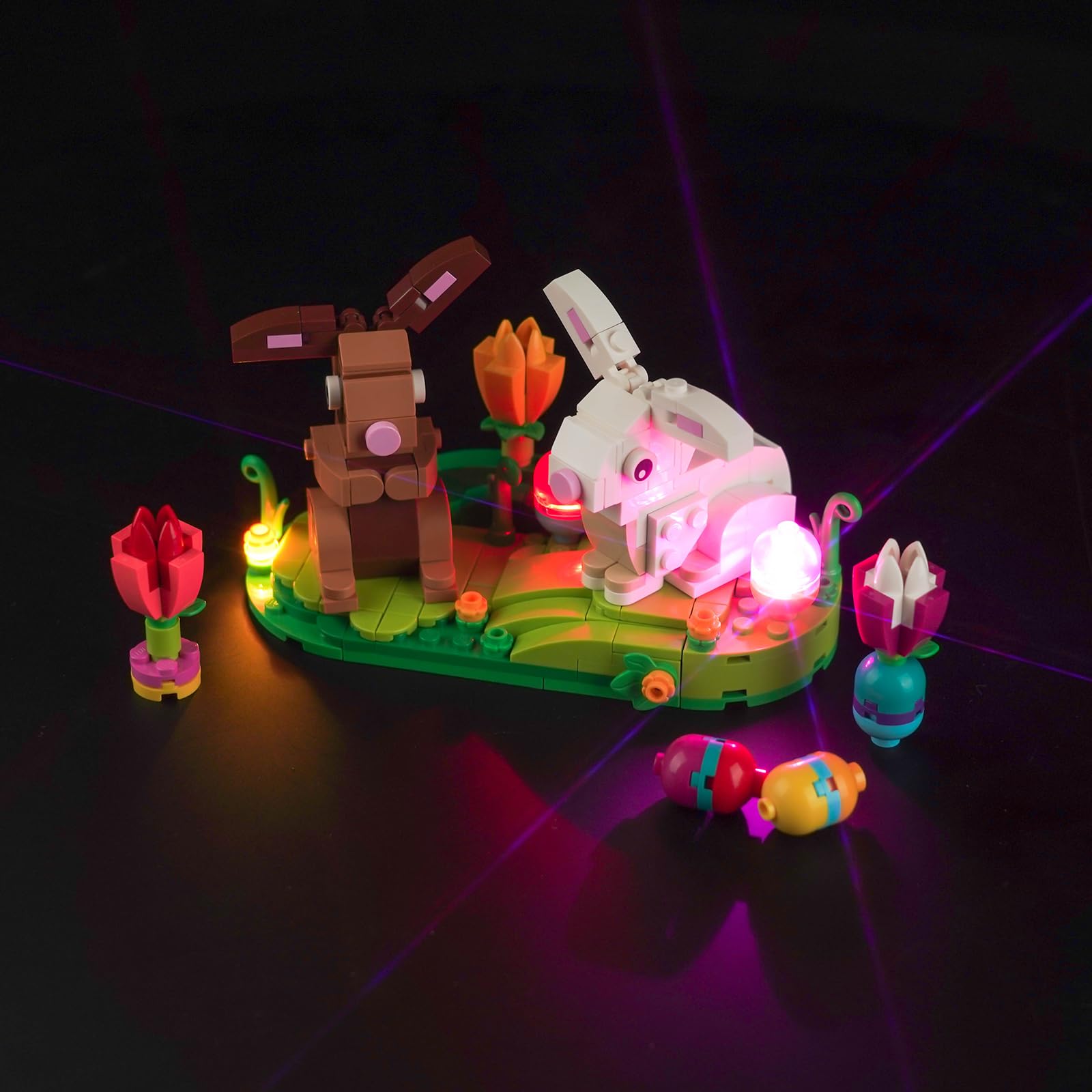 BrickBling Juego de Luces LED para exhibición de Conejos de Pascua Lego 40523 (no Lego), Juego de iluminación Decorativa para exhibición de Conejos de Pascua Lego, DE02-40523-P61901