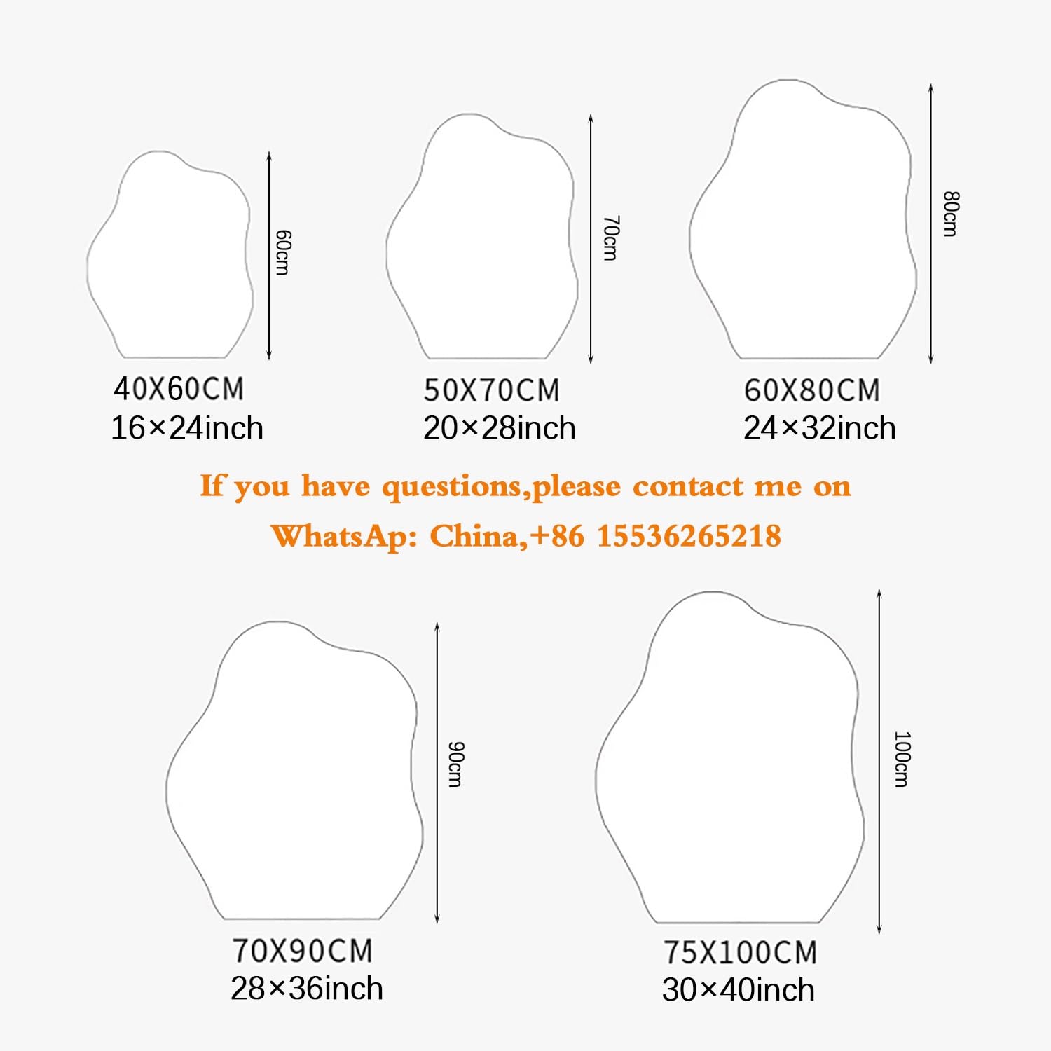 Lustro łazienkowe bez zaparowania, HD z przyciemnianym przełącznikiem dotykowym, nieregularny kształt chmury, dekoracja ścienna (70 cm)