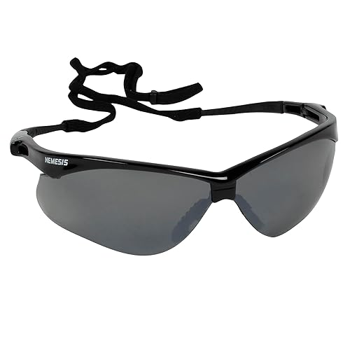 KLEENGUARD Nemesis - Lentes de seguridad CSA (20380), certificado CSA, lente de espejo ahumado con marco negro, 12 paresestuche