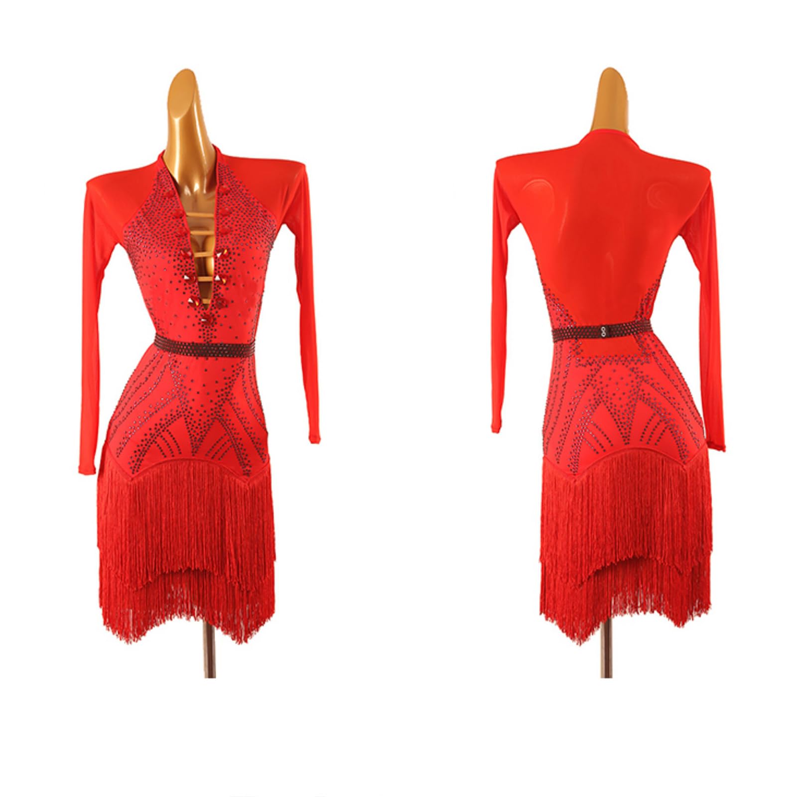 Vestidos De Salón con Flecos Estilo Flapper para Mujer Vestido De Competición Latin Cha Cha Sin Espalda Trajes De Actuación De Salsa con Tirantes Ropa De Baile para Samba Rumba