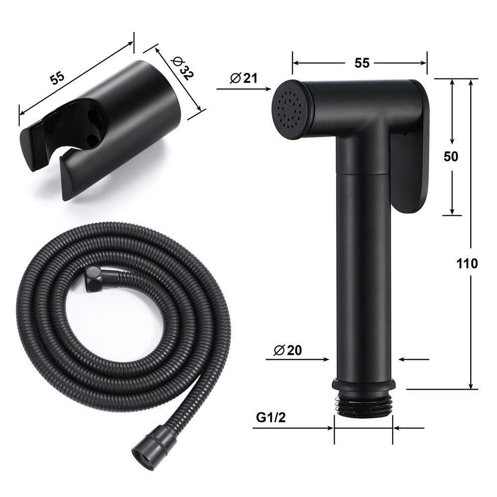 Duschset, Duschkopf, Toiletten-Sprühkopf, Hygiene-Wasserhahn-Set, Schwarz, Kupfer-Sprühpistole, Toilettenspüler, Schwarz, Wandmontage