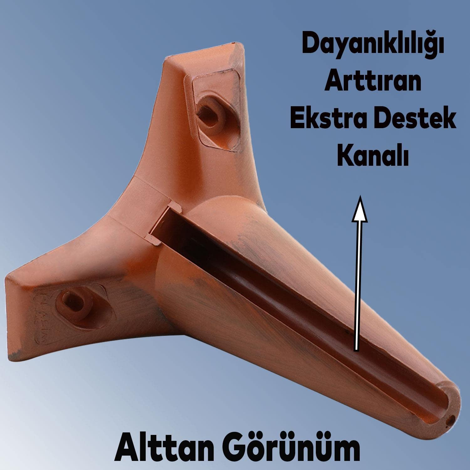 Badem10 Aspen Lüks Mobilya Kanepe Sehpa TV Ünitesi Koltuk Ayağı 15 cm Kahverengi Ahşap Desenli Baza Ayak (4 ADET)