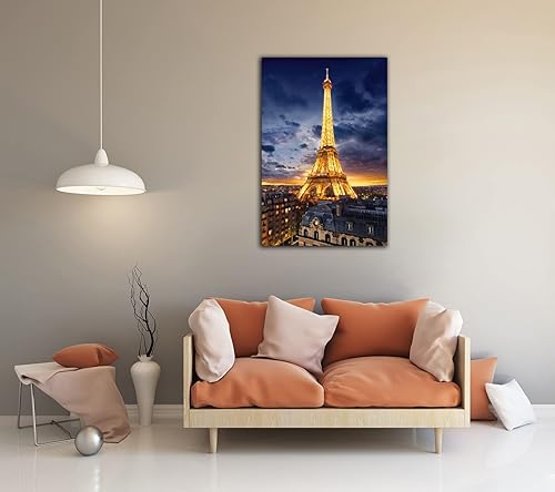 Miniatura 4 de QUNYAAE Póster de paisaje urbano de la Torre Eiffel de París, lienzo decorativo para pared, para sala de estar, dormitorio, 08 x 12 pulgadas (7.9 x