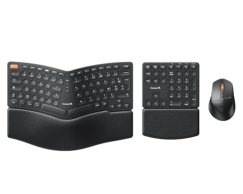 ProtoArc EKM04 Clavier Souris Ergonomique, 2.4GHz Ensembles Ergo Clavier et