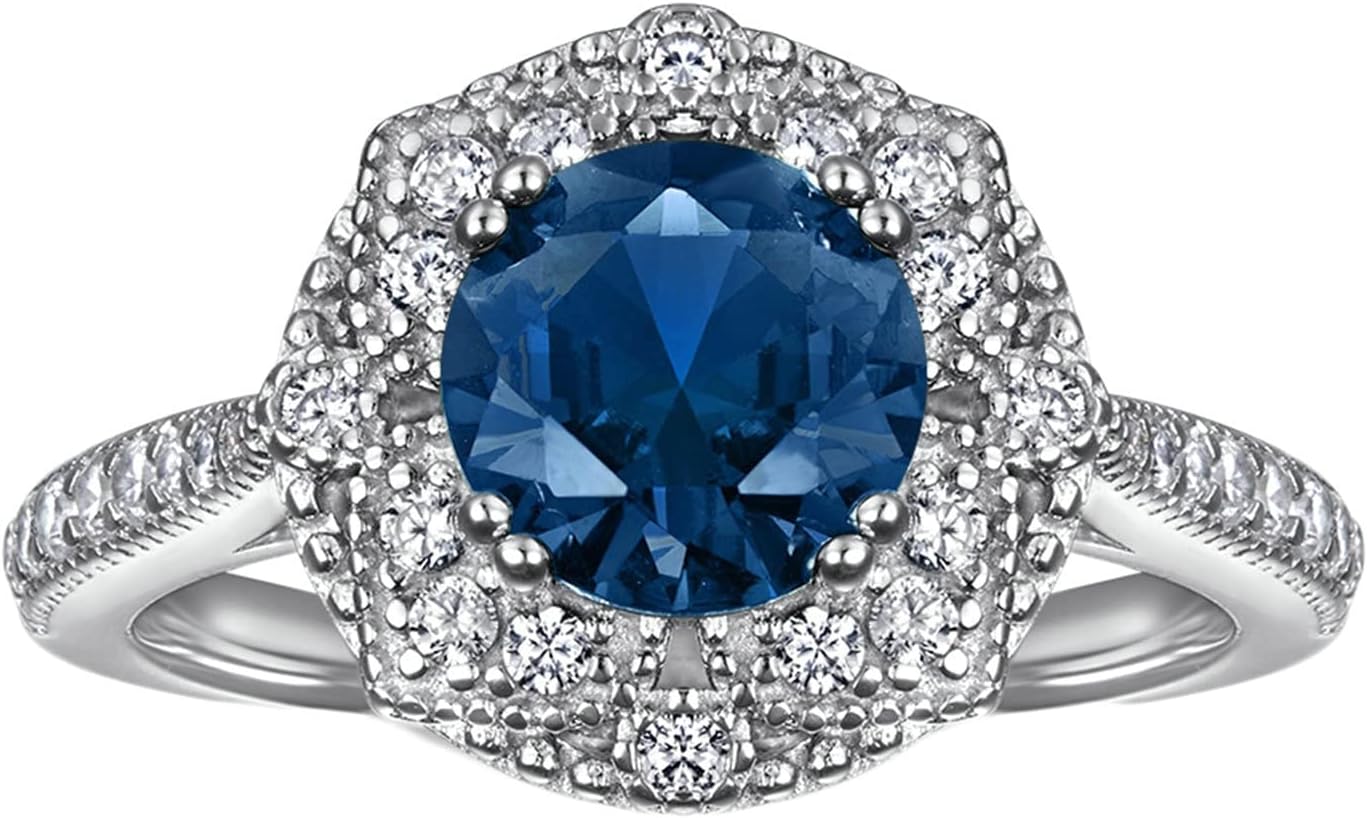 Silver Wedding Rings for Women 925 Promise Rings for Teen Girls Flower Shape with Round Cubic Zirconia Womens Ring Trendy Size 5-10