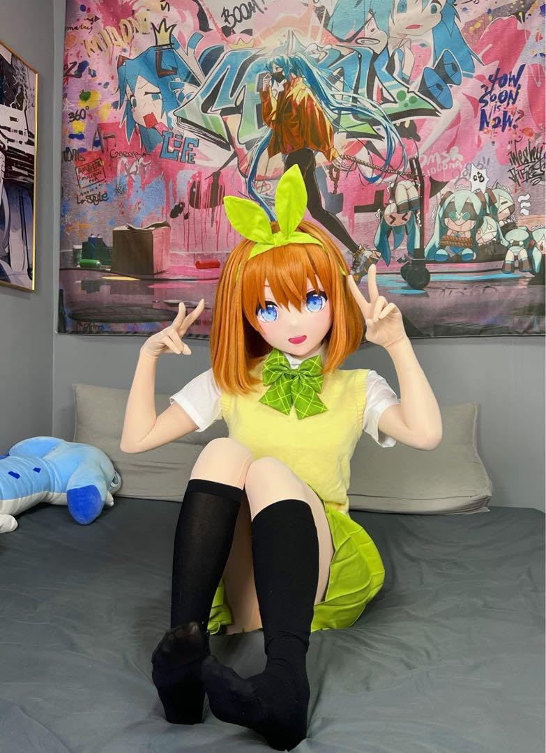 Amazon.co.jp: 全頭面 衣装付 中野四葉 五等分の花嫁 着ぐるみ マスク 