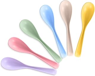 Wheat Straw Soup Spoons, Long Ramen Spoons, Asian Soup Spoon Wheat Straw Utensils for Noodle Pho Dumpling Wonton Cereal (6PCS)