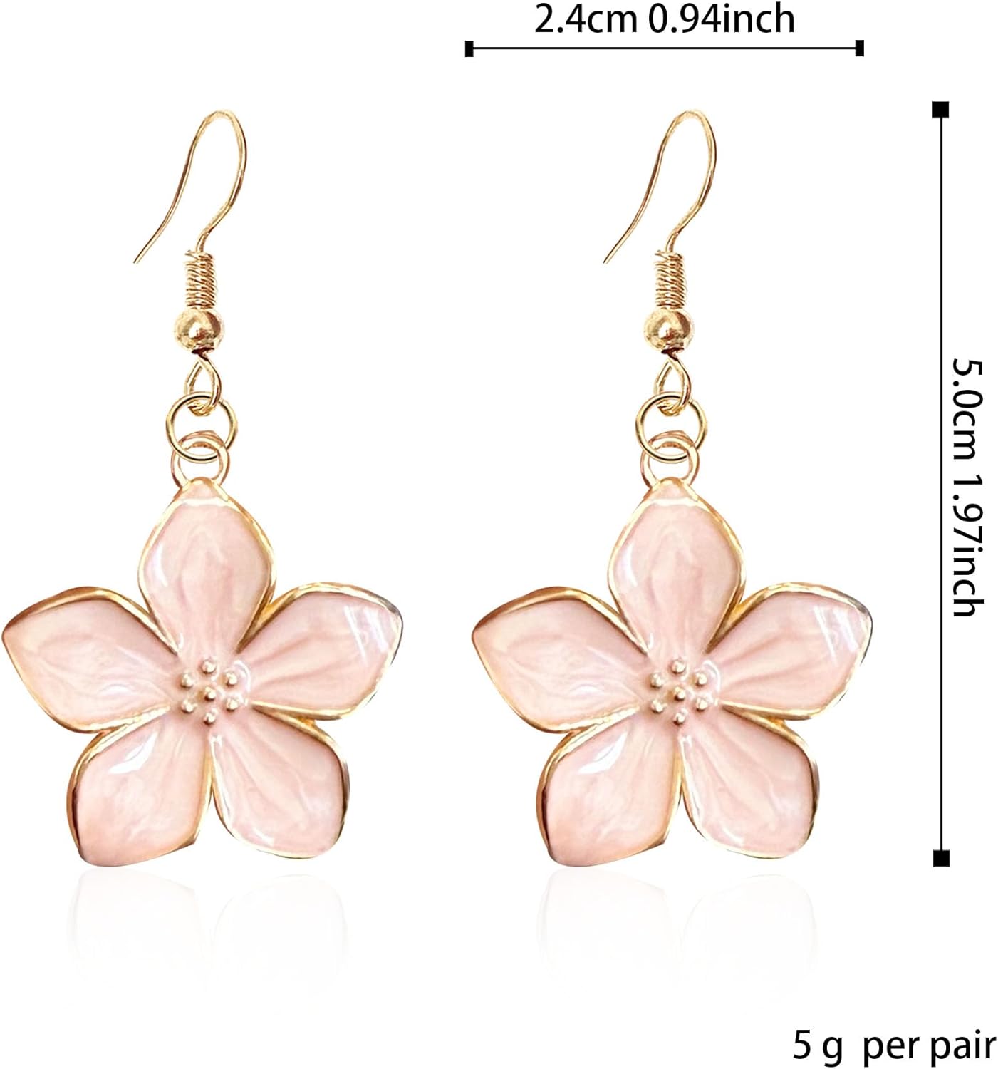 Enamel Petal Flower Earrings Handcrafted Dainty Floral Stud Earrings for Women Lightweight Jewelry - Image 4