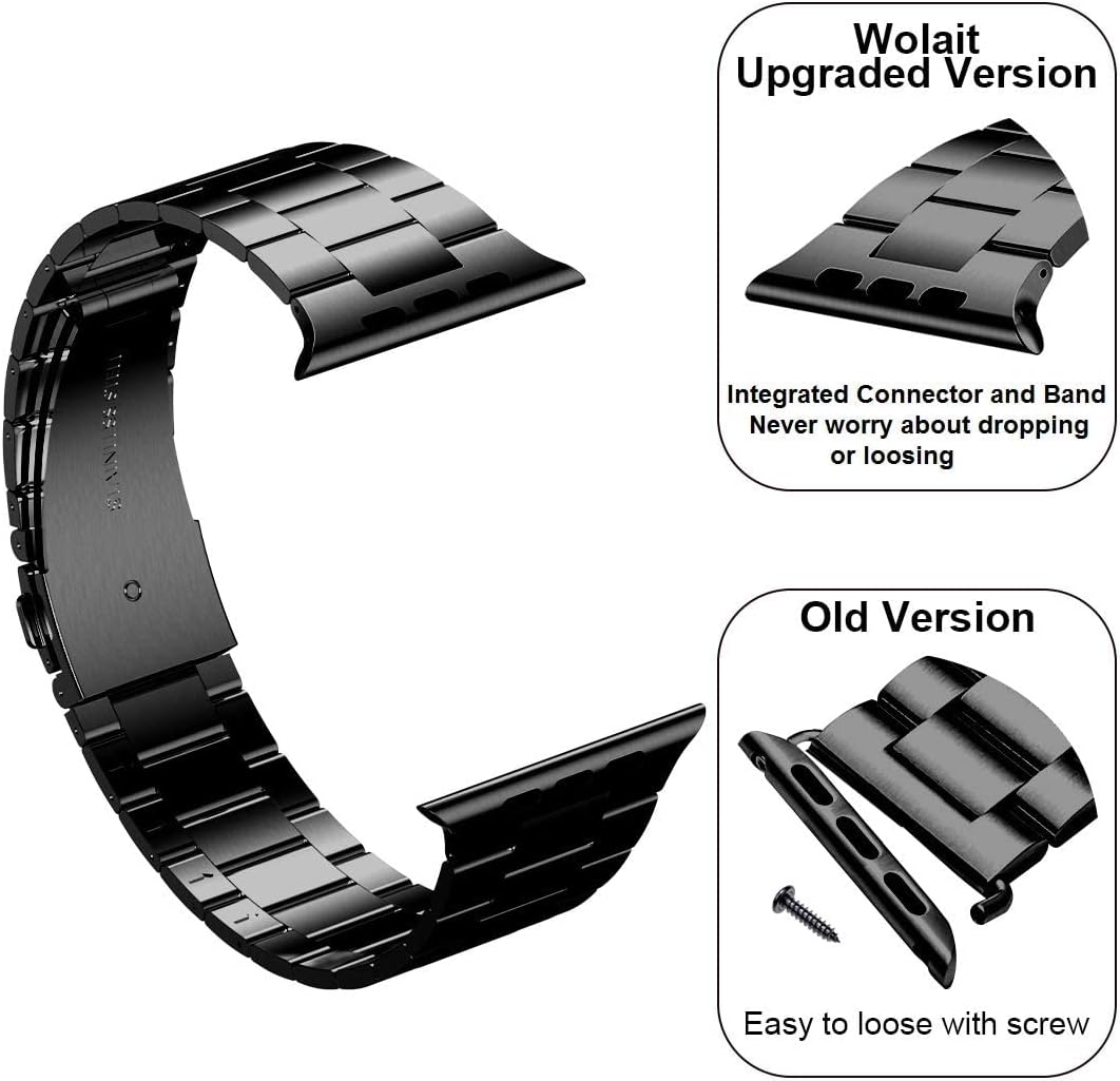 Wolait Compatible with Apple Watch Ultra 3 Band 49mm 46mm 45mm 44mm 42mm 41mm 40mm 38mm, Ultra Thin Solid Stainless Steel Band for Apple iWatch Ultra 2 SE Series11-1 Men Women image 2
