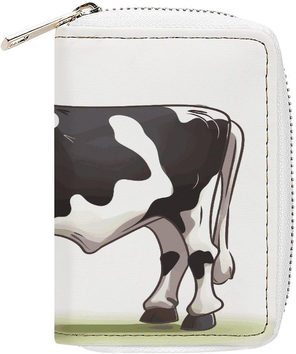 Dairy Cow2 Card Holder RFID Blocking,Credit Card Wallet for Women And Men,Card Case Organizer Bag with Zipper