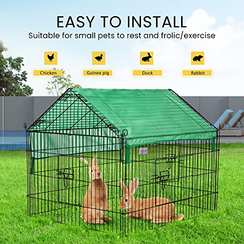 Destar 71” X 30” Foldable Outdoor Backyard Metal Coop Chicken Cage Enclosure Duck Rabbit Cat Crate Playpen Exercise Pen With Weather Proof Cover #TOP4
