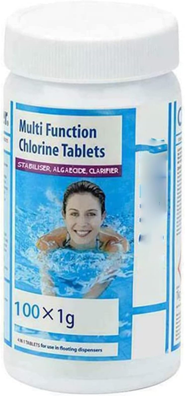 100pcs Pool Cleaning Tablets,Multifunction Chlorine Tablets,Suitable for Swimming Pool,Spa,Bathtubs,Make The Pool Clearer And More Reassuring (1 bottle tablet)