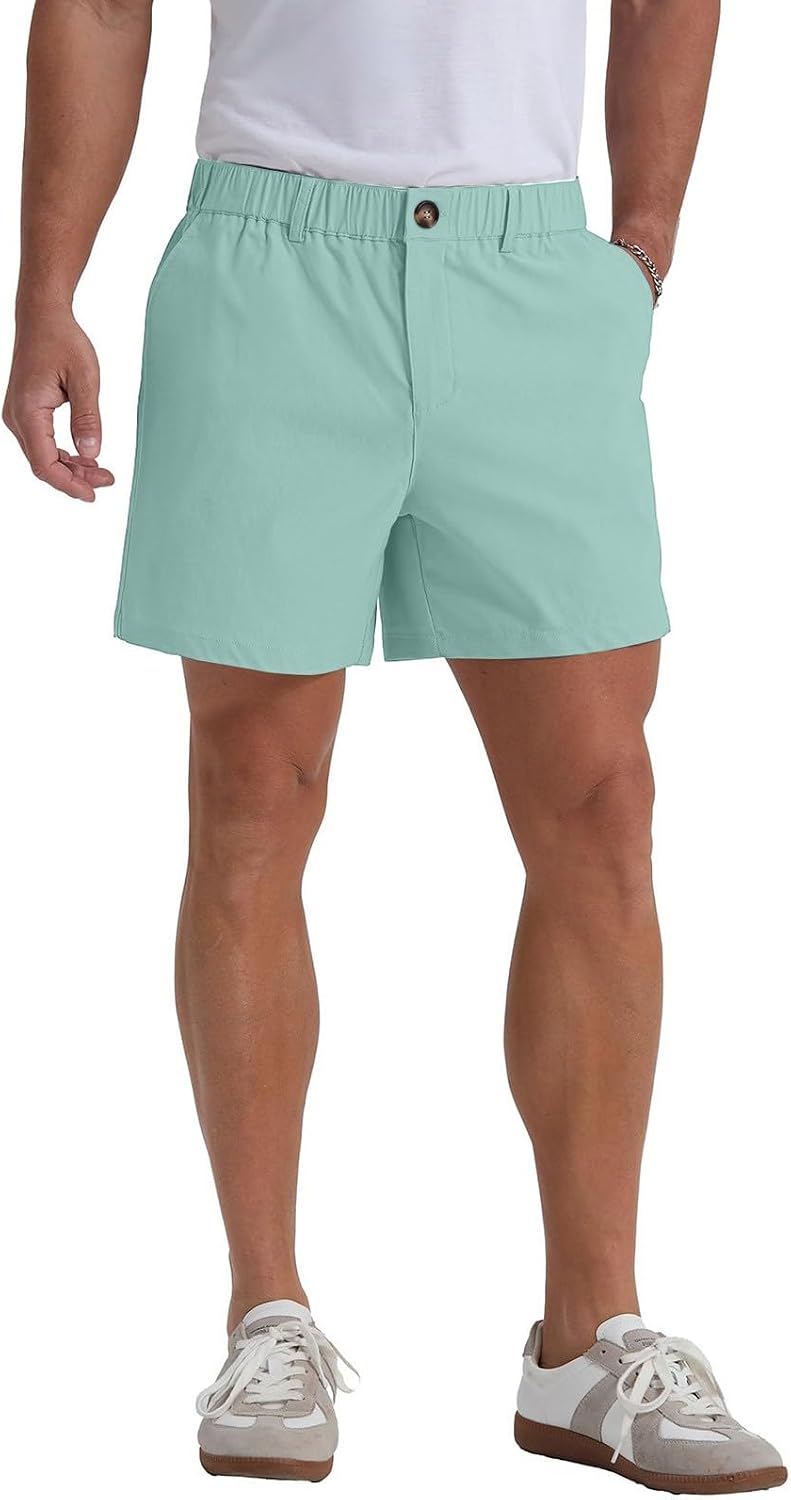 WENKOMG1 Casual Shorts for Men Quick Dry Elastic Waist Summer Golf Shorts