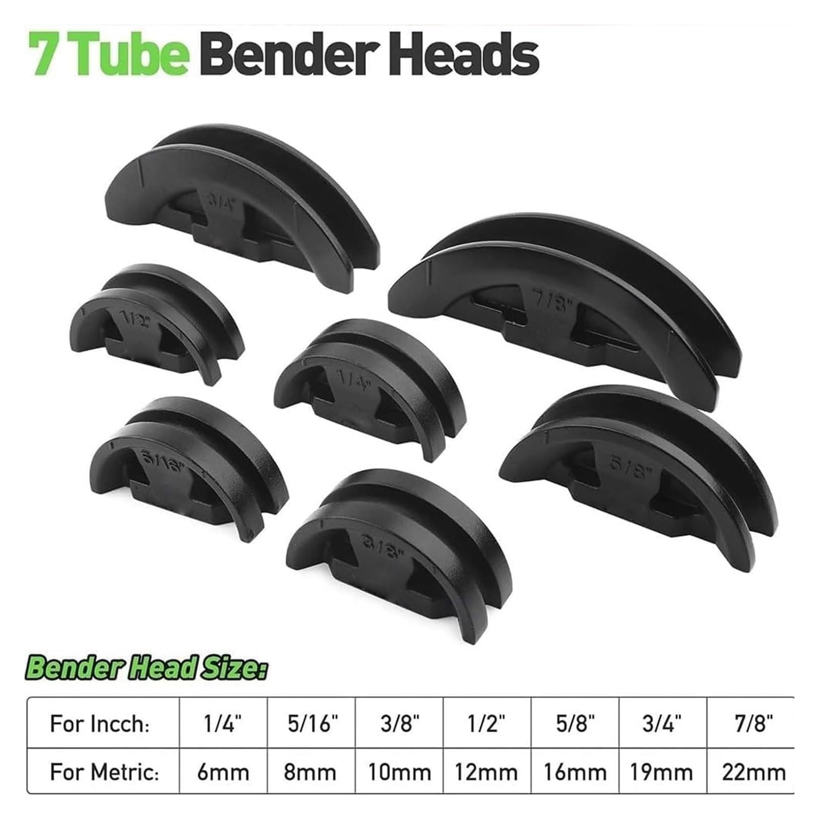Kit de doblador manual de tubos con 7 troqueles para tubos HVAC, función de flexión hacia adelante o hacia atrás, para reparación de refrigeradores y aire acondicionado