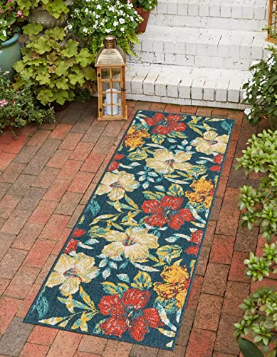 Unique Loom Outdoor Coastal Collection Area Rug - Cicek (2' x 6' 1" Runner, Multi/ Light Brown)