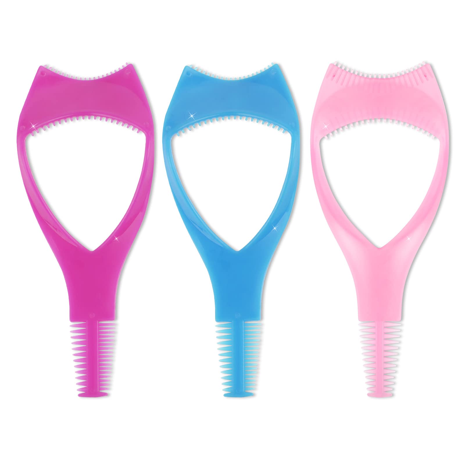 3PCS Eyelash Brush Tool 3 In 1 Makeup Eyelash Tool Mascara Shield Upper And Lower Eyelash Mascara Cosmetic Applicator Eyelashes Applicator Tool For Women Girls