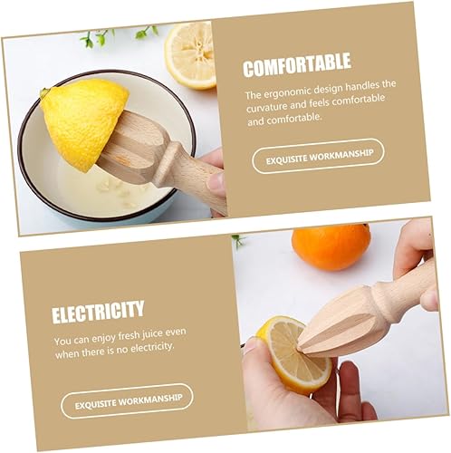 Miniatura 8 de Exprimidor de limón de madera de mano Exprimidor manual para extracción de cítricos frescos para panadería casera y tiendas de frutas no requiere