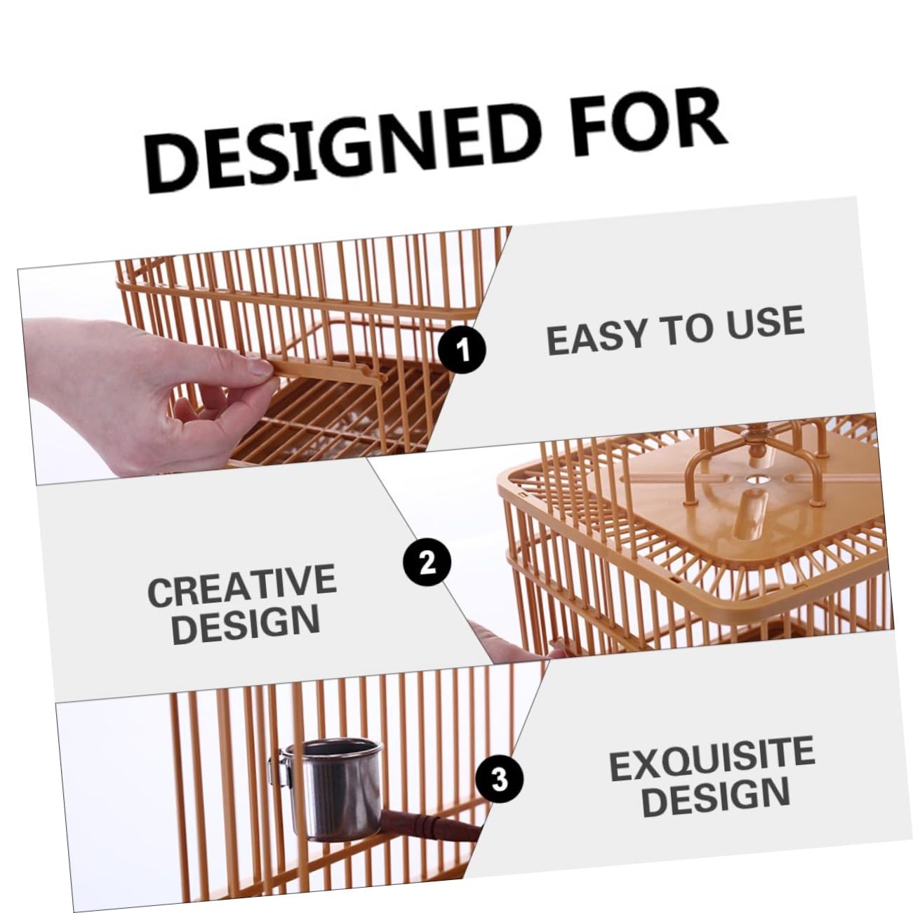 Cage Per Uccelli in Plastica Con Gancio Per Appendere E Base Rimovibile Palo Di Appoggio Per Giocare Adatto Per Pappagalli E Calopsitte Facile Da Pulire E Trasportare