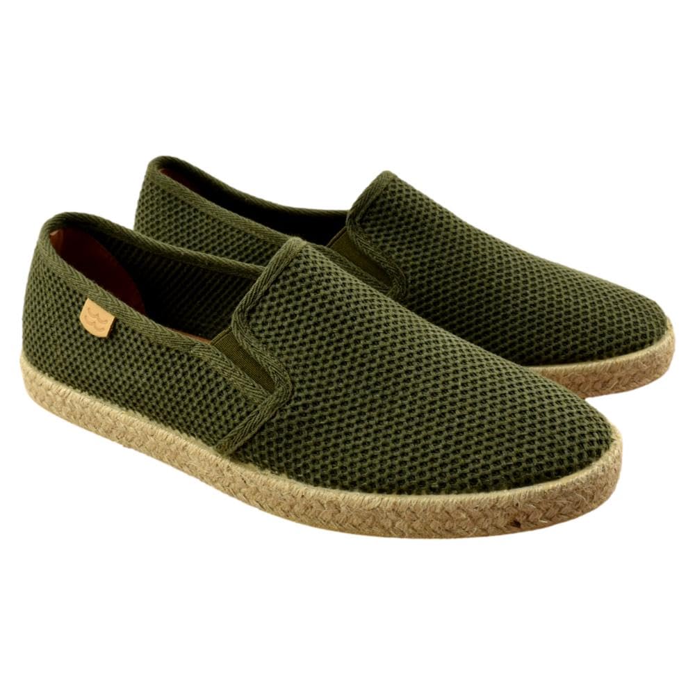 Mediterranea - Zapatillas de Esparto de Rejilla con elásticos Laterales 045368 Lona
