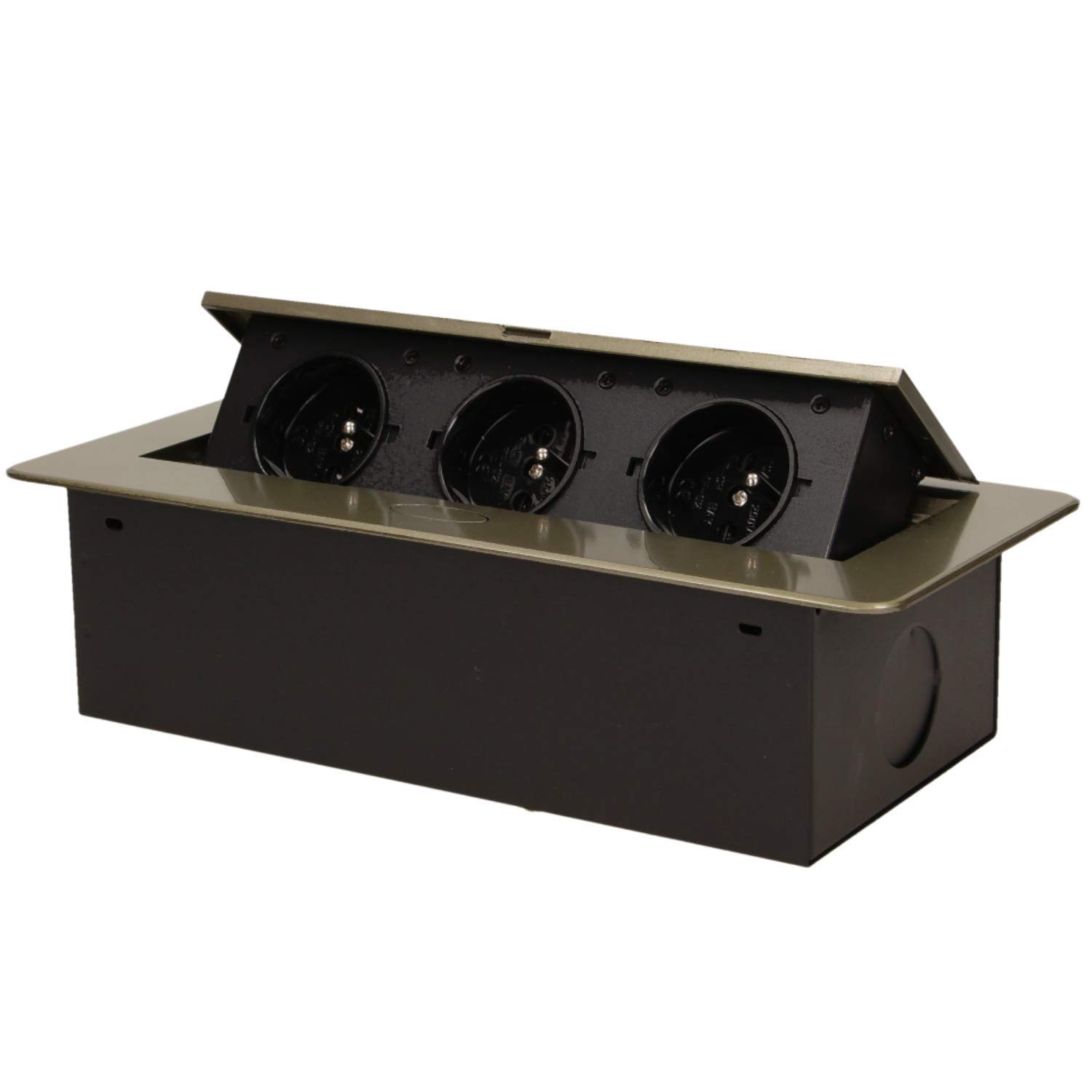 Orno Flachsteckdose OR-AE-1311 – 230V/16A, Nur 45 Mm Tief – Ideal Für Enge Nischen Hinter Möbeln, Schwarz
