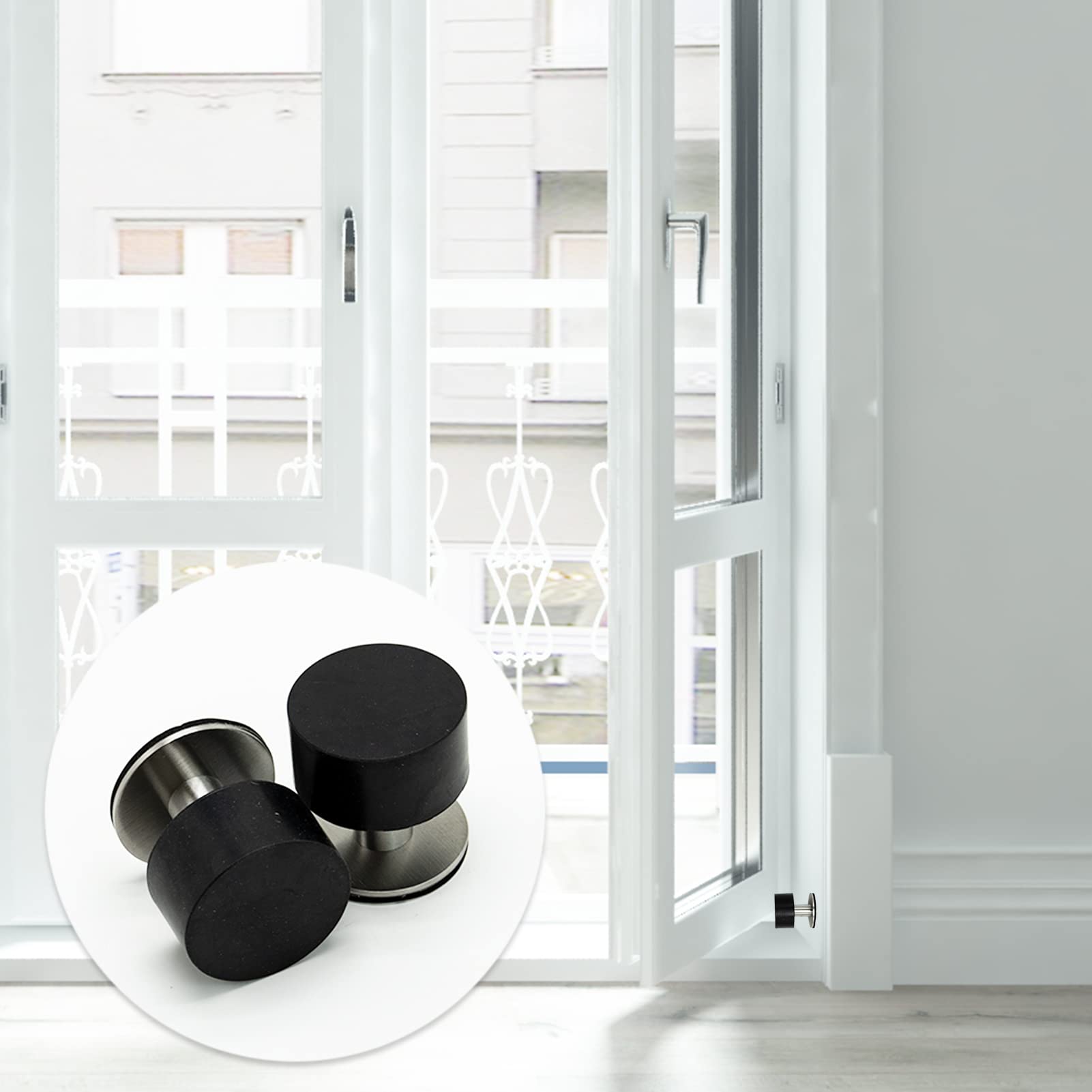 Fermaporta MAD Da Pavimento/Muro - Paracolpi Gomma, Made In Italy, Blu - Foto 13