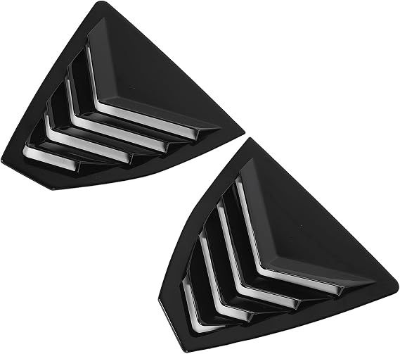 Rear Side Window Louver Shutter Trim Cover – Glossy Black Scratch-Resistant Panel for VB 2022+ – Car Exterior Upgrade, Weatherproof Vent Cover, Easy Install Decorative Trim