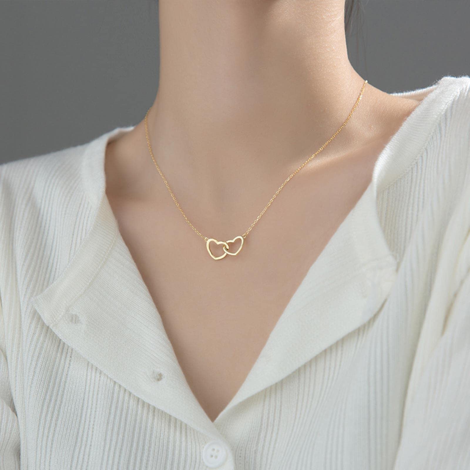 Collana Donna Kritz Paris Cuore In Acciaio Inox Placcato Oro O Argento - Ciondolo Amore Con Catena Regolabile 42+5 Cm, Gioielli Moda