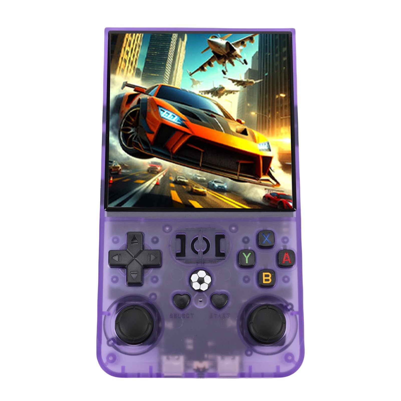 AMONIDA Console da Gioco retrò con Oltre 60 Emulatori per il Massimo Divertimento di Gioco, Design Portatile con Schermo da 4 Pollici (viola trasparente)