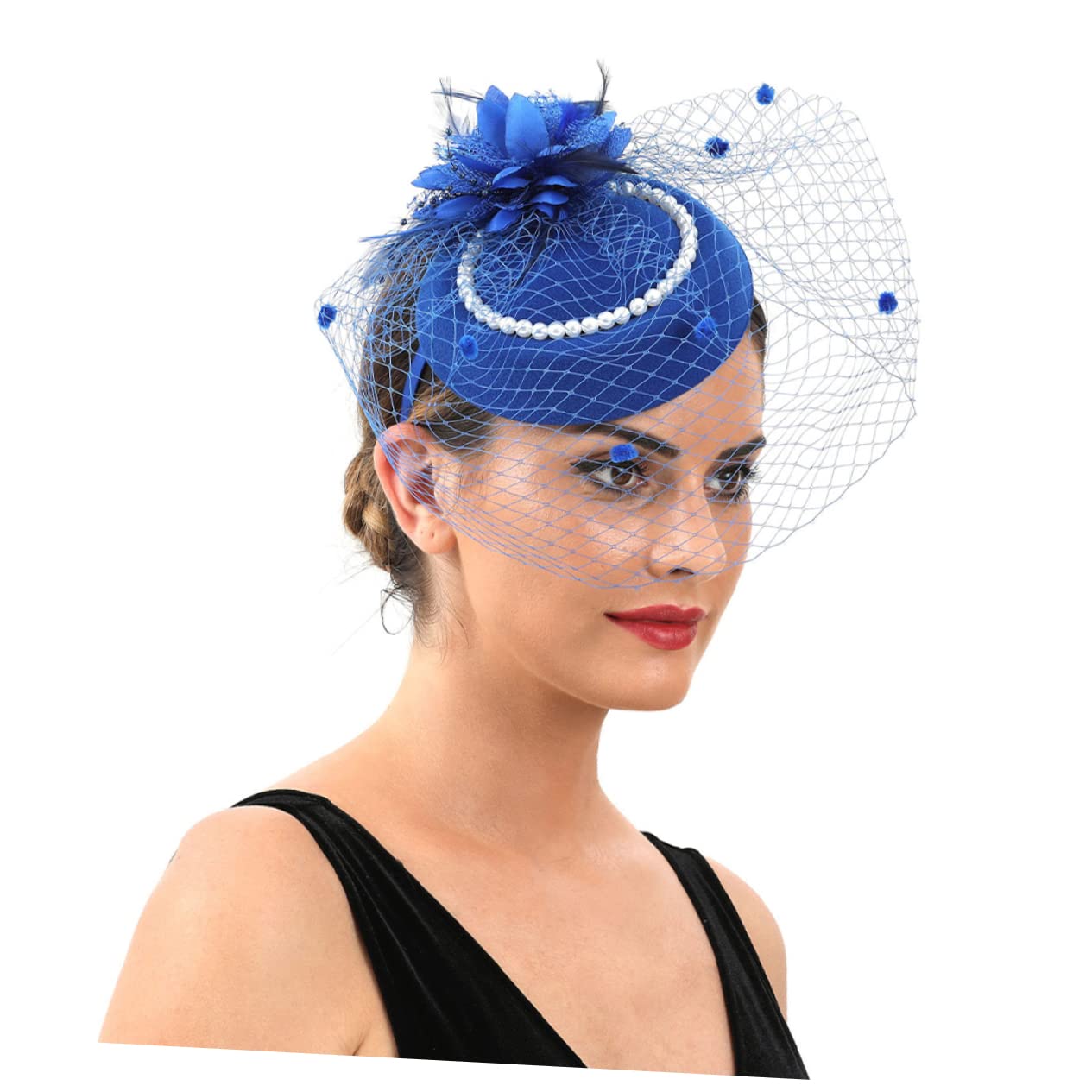 GALPADA 5pezzi Fascinator Sposa con Perle e Piume Accessorio Elegante per Matrimoni Feste e Occasioni Speciali Copricapo Vintage per Donne Comodo e Leggero Design Unico per Look Glamour