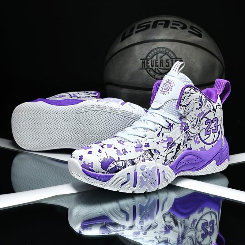 Zapatillas de Baloncesto Alto Unisex Acolchadas, Entrenamiento Casual