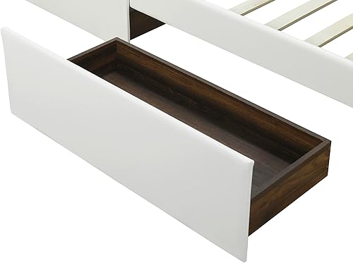 Miniatura 104 de Elegante cama con plataforma tapizada de terciopelo de tamaño Queen con cabecero, para niños, niñas y adolescentes (beige @cabecero/, Queen)